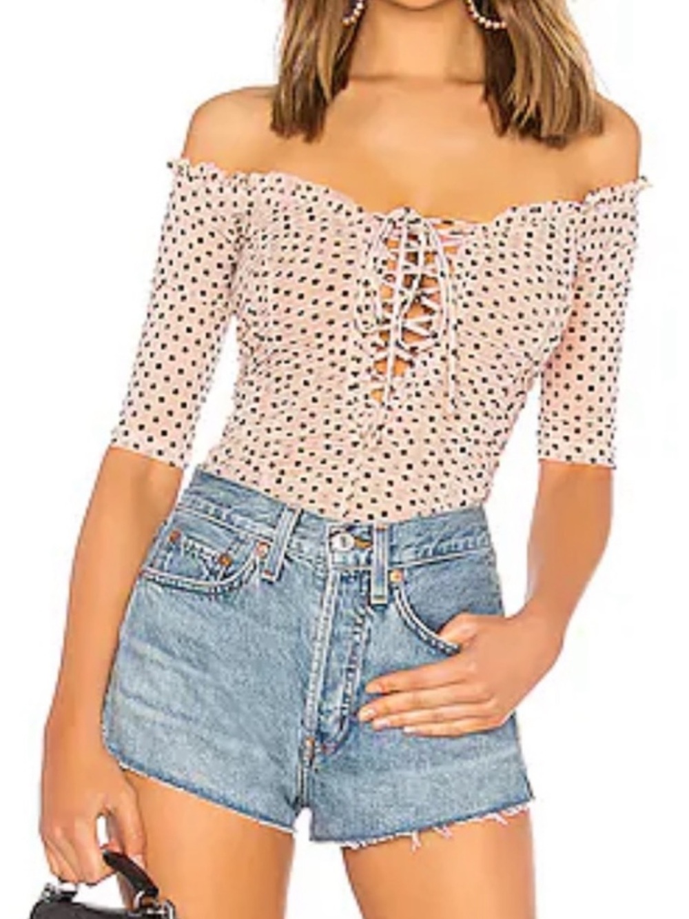 Majorelle Selina Polka Dot Top Bodysuit Size: S